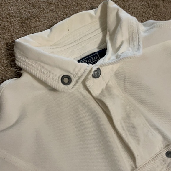 Polo - White color block long sleeve Large - Picture 4 of 6